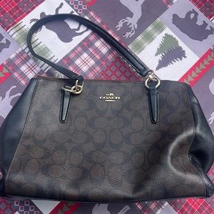 Black and brown coach purse
